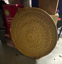 Palecek 36.5 Round Woven Wicker Storage Basket Beige with Handles Natural Finish picture