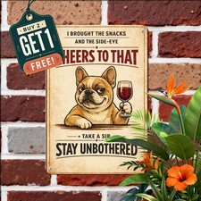 Funny French Bulldog Dog Quote Sign Metal Tin Plaque Pet Lover Decor 8x12 picture