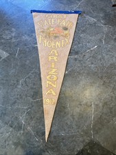 Antique Phoenix Arizona AZ FIRST State Fair Felt Pennant Flag Souvenir 1912 picture