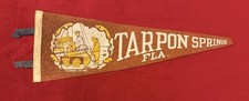Vintage Tarpon Spring Florida 15 Inch Travel Pennant Fisherman Sponge Diving picture