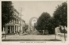 Early Lincoln Highway MCCONNELLSBURG PA Fulton Co RPPC Photo Postcard COPY picture