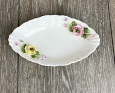 Tinket Dish Tray Oval Floral Bone China CoalPort England Vintage picture