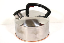 Vintage West Bend Trig 4 Quart Singing Tea Kettle Pot Copper Bottom Whistling picture