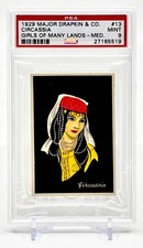 1929 Major Drapkin Tobacco Card CIRCASSIA Girls of Many Lands PSA 9  (#13 of 50) picture