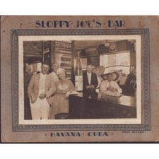 Vtg Sloppy Joe's Bar Havana Cuba Souvenir Photograph Card Mount Interior View picture
