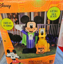 Gemmy 5ft Tall Disney's Mickey Mouse & Pluto Halloween Inflatable picture