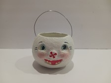 Bethany Lowe Christmas Happy Snowman Bucket Petite Vintage Style picture