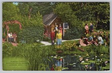 Michigan State College Campus Sunken Garden Lansing MI Michigan Postcard 1940s picture