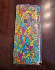 1960s 1970s Psychedelic Fabric Photo Album Groovy Mod Multi Color Floral NOS VTG picture