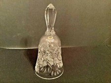 Vintage Cut Crystal Glass Dinner Bell Pinwheel & Star Pattern picture