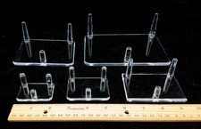 Clear Acrylic Plastic 3-Peg Rock Mineral Fossil Geode Display Stands picture