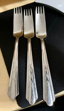 Lot of Six (6) EKCO Chevron Stainless 