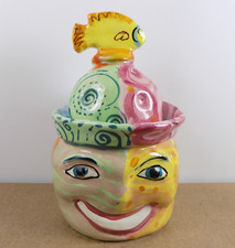 Vintage Laurel Izard & Edwin Shelton Art Pottery Smiley Face Cookie Jar picture