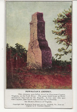 1906 GLOUCESTER VIRGINIA VA VIEW OF POWHATAN'S CHIMNEY - NUSBAUM BOOK STORE CARD picture