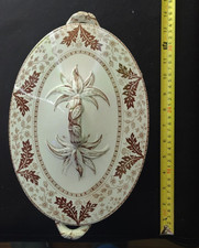 Antique Deak Ridgways England Brown Oval Covered Serving Dish With Lid Vintage picture