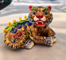 Chinese Antique Ceramic Brown Tiger Fetish Nice Very Good Original Condition picture
