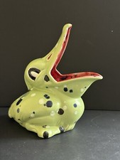 Vtg MCM Big Mouth Bird Ceramic Ash Receiver Planter Ashtray Hand painted picture