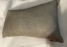 Garuglieri Firenze Gray Leather Lumbar Pillow 21x12 Made Italy picture
