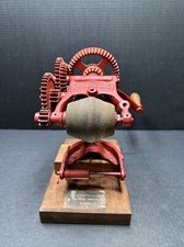 ANTIQUE McCORMICK DEERING CHICAGO USA CAST IRON GEAR WHEEL SHARPENING STONE TOOL picture
