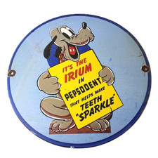 Vintage Pepsodent Sign - Pluto Teeth Store Display Gas Pump Advertising Sign picture