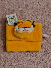 Vintage Garfield Plush Purse Fuzzy Pouch 3D Face 1978 Rare New Deadstock *Read picture