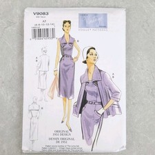 Vogue V9083 Vintage 1951 Fitted Dress Sewing Pattern Mid Century Retro Sz 6-14 picture
