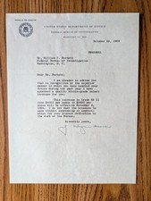 J.EDGAR HOOVER Former FBI Director SIGNED October 23, 1964 Typed Letter with COA picture