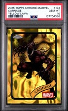 🔥2025 TOPPS CHROME MARVEL YELLOW LAVA #173 CARNAGE GEM MINT 10 picture