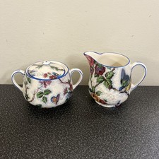 Vintage Lorna Doone Bird Chintz Cream And Sugar Set England  picture