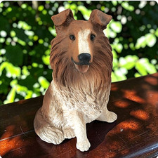 Vintage 1985 Universal Statuary Sheltie Collie Dog Resin Figurine 11.5
