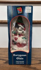 VTG 1997 Mickey Mouse Unlimited Mouth Blown European Style Glass Ornament 7” picture