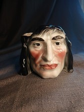 RARE 1920-30s Antique Native American Indian Ceramic Tobacco Jar Austria No Lid picture