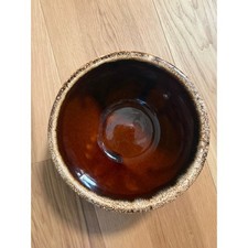 Hull Pottery Mixing Bowl 7 Inch Brown Drip Glaze Oven Proof USA Vintage 1970s picture