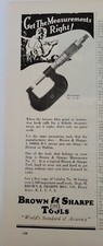 1928 Brown & Sharpe micrometer No. 11 tool vintage original ad picture