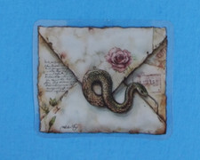 Beautiful Floral Snake Envelope Transparent Sticker 1.75