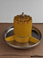 Vintage Atomic Rocket Pen Holder Space Age MCM Desk Organizer Yellow Carousel picture