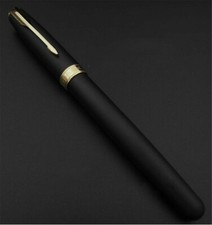 Good Matte Black/Gold Clip Parker Sonnet Series Fine (F) Nib Fountain Pen No Box picture