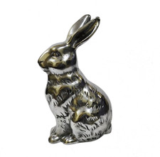 Big Rabbit Metal Easter Bunny Figurine Statue 10 inches . picture