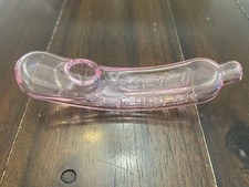 5” Grav Glass Pipe Bowl Rocker Pink picture