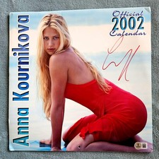 ANNA KOURNIKOVA Signed 2002 Official Calendar BECKETT BAS Auto VERY HOT - RARE picture