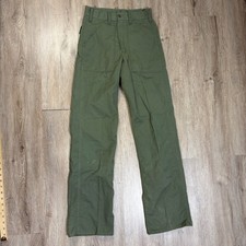 VTG US Military OG-507 Fatigue Pants 28x32 Green Trousers Utility Zipper picture