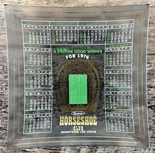 Binions Horseshoe Club Ashtray 1976 Calendar Las Vegas Downtown Glass Vintage picture