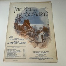 The Bells of St. Mary's Douglas Furber A Emmett Adams Antique Sheet Music SV30-2 picture