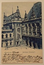 Hamburg City Hall Ehrenhof I 1898 Town Hall Imperial Era Germany Antique Postcard picture
