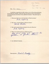 Fred L Bradley Autograph White Sox Questionnaire 1948-49 MLB Baseball Letter picture