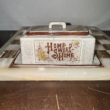 Vintage Home Sweet Home Butter Dish Country Home Retro Decor picture