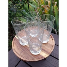 Vintage etched glass tumblers set of 4 picture