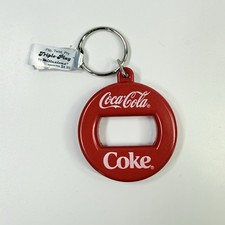 Coca-Cola Bottle Opener Keychain Red Coke Advertising Logo, Flip Twist Pry, NWT picture
