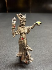 VintageTofano Rawcliffe Pewter Dragon Sorceress Miniature Figurine 1988 picture