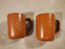 2 NWOT Starbucks Mugs 2024 Terracott Orange Recycled Ceramic Sustainable 16 Oz picture
